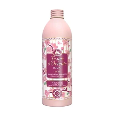 Afbeelding van Tesori d&#039;Oriente Ikigai crèmebad met bloemige noten, schuimbad kersenbloesem en rijstwater, geeft de huid een gevoel van puur welzijn, 500 ml