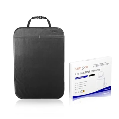 Afbeelding van SURDOCA Universele autostoelbescherming voor kinderen, draagbaar, antislip, bescherming autostoel, leer, waterdicht, vuilafstotend, achterbank, auto kinderen
