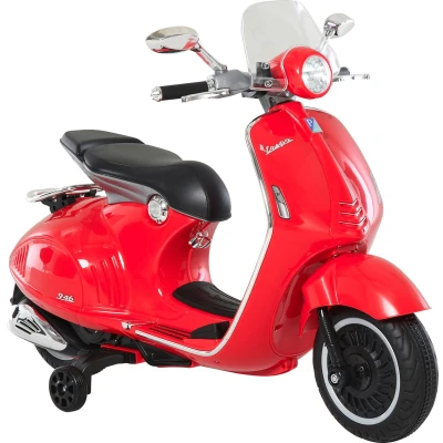 Afbeelding van HOMCOM Elektrisch voertuig voor kinderen, motorfiets, elektrisch, met muziek, mp3, verlichting, 3 6 jaar, PP, rood, 108 x 49 75 cm