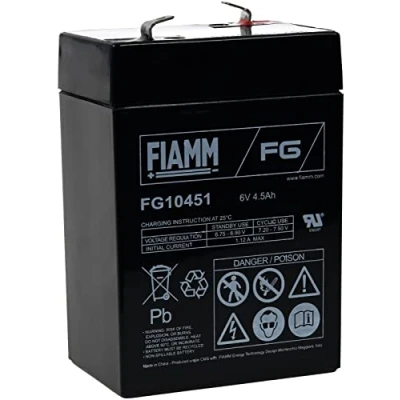 Afbeelding van Fiamm Loodgel accu 6 V 4,5 Ah Faston 4,8 AGM
