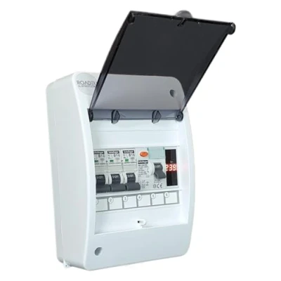 Afbeelding van RoadEu stroomonderbreker 230 V stroomverdeler Compleet met spanningsindicator Fi 1P installatieautomaat 16A en 10A &quot;B&quot; in opbouwverdeelkast