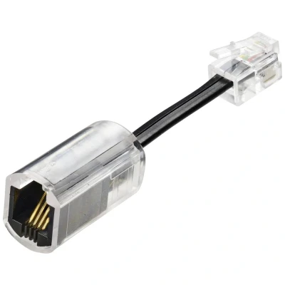 Afbeelding van Renkforce Snoerontwarder Adapter [1x RJ10 stekker 4p4c 1x bus 4p4c] 3.00 cm Zwart (transparant)
