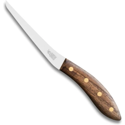 Afbeelding van Robert HerderFileermes SeaKnives Edwin Vinke&#039;s Flexibel RVS Lemmet 130 mm Heft Walnotenhout