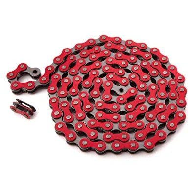 Afbeelding van KHE BMX Ketting Fixie 112 schakels links 1/2&quot; x 1/8&quot;, slechts 385 g, met I4 diefstalbeveiliging, vele kleuren, rood