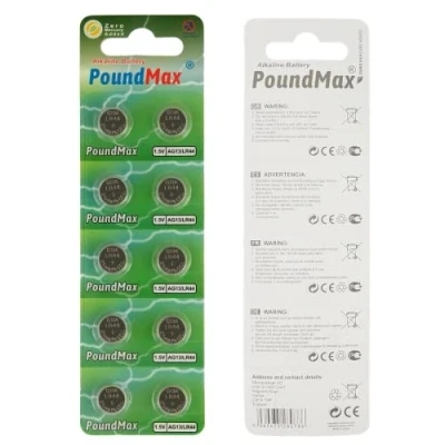 Afbeelding van PoundMax® 10 stuks AG13 LR44 alkaline knoopcellen 1,5 V