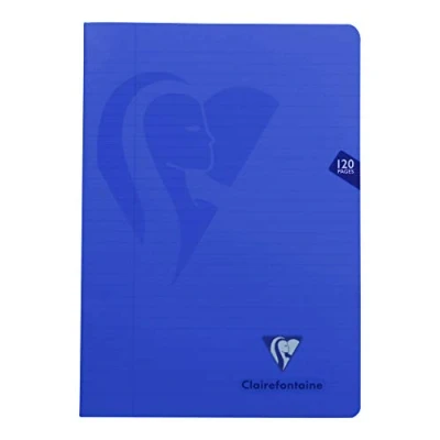 Afbeelding van Clairefontaine Mimesys 303525C geniete notitieboekjes, A4, 21 x 29,7 cm, 120 pagina&#039;s, gelinieerd, met rand, wit papier, 90 g, omslag van polypropyleen, transparant, willekeurige kleuren, 10 stuks