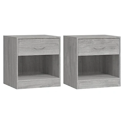 Image de vidaXL Tables de chevet 2 pcs avec tiroir Sonoma gris342587