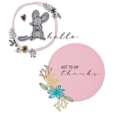 Afbeelding van Sizzix Framelits Die Set 8PK w/Stamps Hello Mouse 665175 Lisa Jones (04 21)