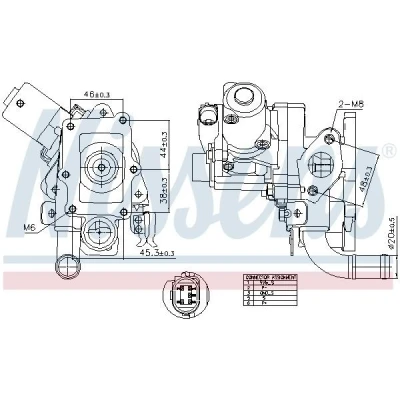 Afbeelding van EGR klep NISSENS 98514, voor o.a. KIA, HYUNDAI
