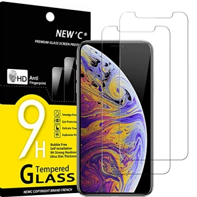 Afbeelding van NEW&#039;C 2 Stuks, Screen Protector voor iPhone XS Max, 11 Pro Max (6.5&quot;), Gehard Glass Schermbeschermer Film 0.33 mm ultra transparant, resistent, anti kras, vingerafdrukken