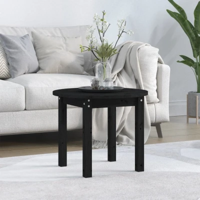 Afbeelding van Salontafel Ø 55x45 cm massief grenenhout zwart