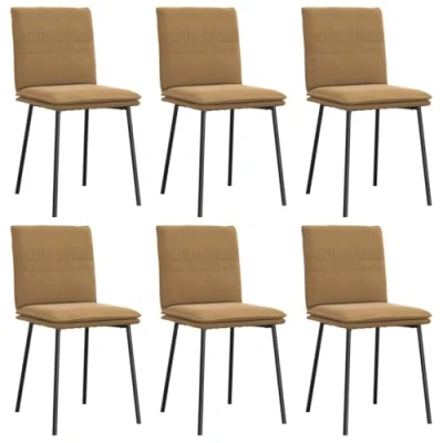 Afbeelding van vidaXL Eetkamerstoelen 6 st fluweel bruin