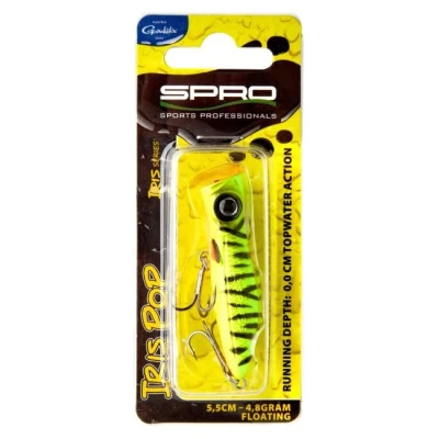 Image de Spro Iris Pop Hardlure Popper Redhead Tiger 7.5cm (10.5g) Leurre de surface