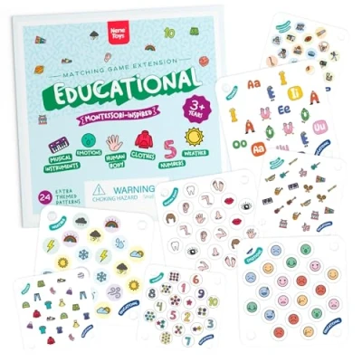 Afbeelding van Nene Toys 30 extra themapatronen voor geheugenspel lievenheersbeestjestuin nieuwe geheugenkaarten met cijfers, letters, dieren, lichaamsdelen verschillende moeilijkheidsniveaus