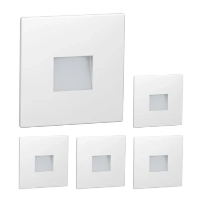 Afbeelding van ledscom.de LED trapverlichting/traplicht FOW voor binnen en buiten, downlight, hoekig, 85 x 85mm, koel wit, 5st.