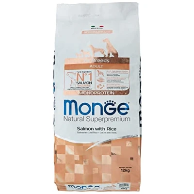 Afbeelding van 12kg Zalm &amp; Rijst Superpremium Alle rassen Adult Monge