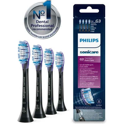 Afbeelding van Philips Sonicare Opzetborstels Premium Gum Care Zwart 4 stuks