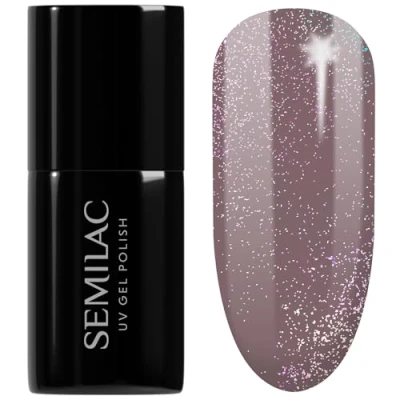 Afbeelding van SEMILAC Gel nagellak Langdurig en gemakkelijk aan te brengen Perfect voor thuis salon gebruik UV/LED Nails 7ml 322 Shimmer Dust Brown.