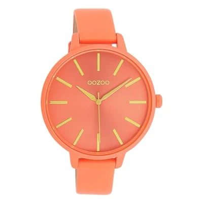 Afbeelding van Oozoo Dameshorloge met leren band Color Line 42 mm diameter, neonkleuren in verschillende varianten, Metaal