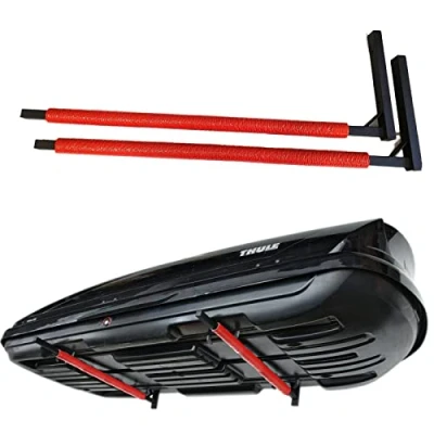 Afbeelding van QLS Handels iSUP stalen wandhouder voor dakkoffer, 82 cm, zwart