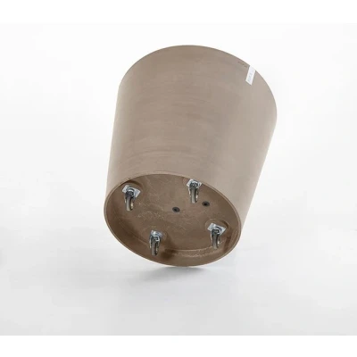 Afbeelding van Ecopots Amsterdam rond 100 cm met wielen taupe planten/bloembak pot