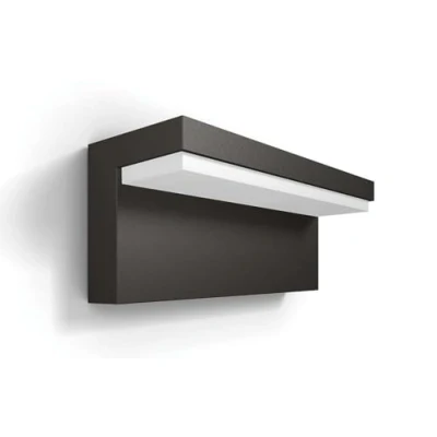 Afbeelding van Philips Bustan Buitenwandlamp Antraciet 4.5 W Warmwit licht Eenvoudige installatie. Geïntegreerde LED lamp