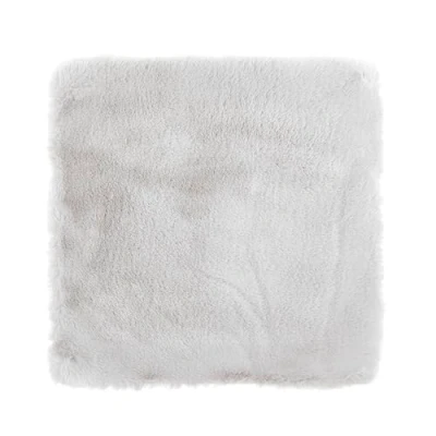 Afbeelding van LUXOR living Coste Stoelkussens, set van 4, imitatiebont, stoelkussens voor woonkamer, stoeldecoratie, comfortabel, 40 x cm, vierkant, grijs