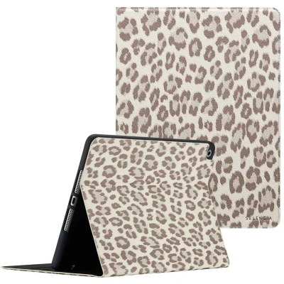 Afbeelding van Selencia Sabi Bookcase voor de Apple iPad 9 (2021) 10.2 inch / 8 (2020) 7 (2019) Soft Ivory