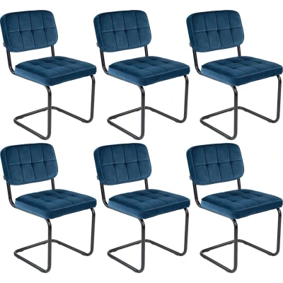 Afbeelding van Kick buisframe stoel Ivy donkerblauw set van 6
