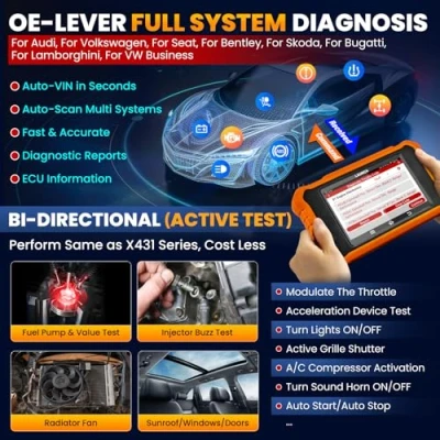 Afbeelding van LAUNCH X431 Elite V2.0 voor VW/voor Skoda/voor Seat OBD2 volledige systeemcodelezer, alle diensten, bidirectionele diagnose V.A.G, ECU OBDII coderingsscanner