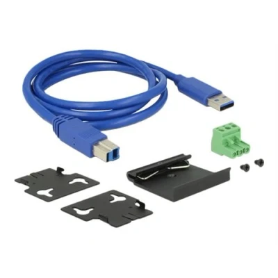 Afbeelding van Delock Industriële USB HUB 10x poorten (USB B, 10 Havens), Docking station + hub, Zwart