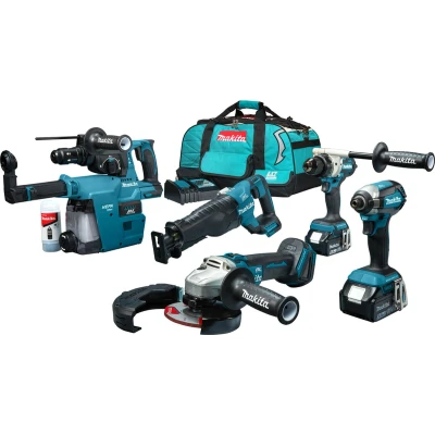 Afbeelding van Makita 18 V Combiset Voor Allround Tot Zwaar Boor , Schroef Zaag En Slijpw DLX5069TX1