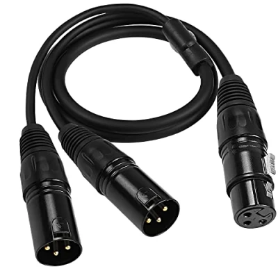 Afbeelding van MEIRIYFA XLR Splitter Kabel 1 Vrouwelijk naar 2 Mannelijke Microfoon Kabel, Dubbele Patch Symmetrische Y Audio Adapter 0.8M (1 Mannelijk)