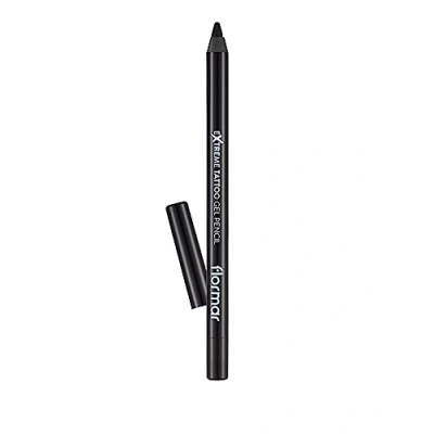 Afbeelding van Flormar Extreme tattoo Gel Pencil eyeliner, effect, intensief gepigmenteerd eyelinerpotlood met glitter, waterdichte geleyeliner, oogmake up, 006 onyx