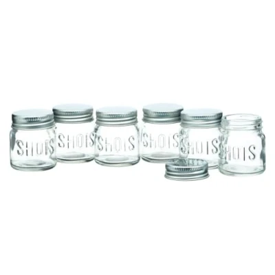 Afbeelding van KitchenCraft Mini glazen potjes/shotglazen met deksel, 60 ml, 6 stuks