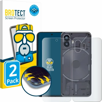 Afbeelding van BROTECT Screenprotector voor Nothing Phone (2) (Voor+Achter) Folie Beschermfolie matte volledig dekking (2 Stuks)