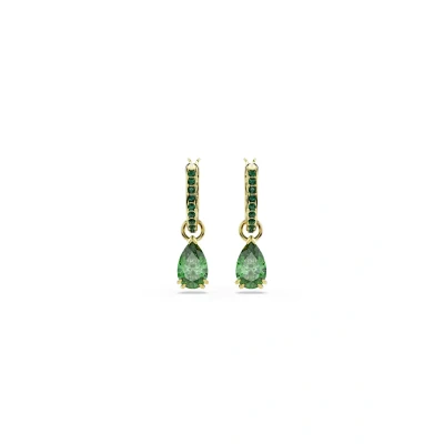 Afbeelding van Swarovski Attract DROP PEAR CUT TONE Plated Oorbellen, Dames, Maat: One Size, Green