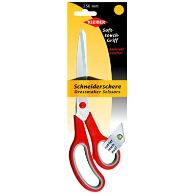 Afbeelding van Kleiber 250 mm schaar, gebogen, zachte grip, rood