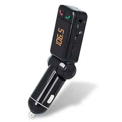 Afbeelding van Forever Bluetooth FM zender voor in de auto, oplader met 2 USB en handsfree poorten, autoradiozender, draadloze radio adapter ondersteunt stick