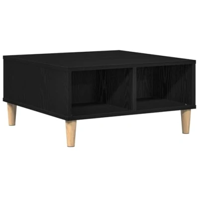 Afbeelding van vidaXL Salontafel Zwart eiken Massief Eiken, Beuken