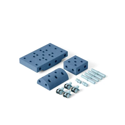 Afbeelding van Modu Curiosity Kit Zachte blokken 13 onderdelen Open Ended Speelgoed 1 2 3 jaar Deep Blue / Sky