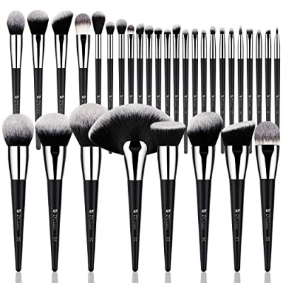 Afbeelding van DUcare 32 stuks professionele make up kwasten, hoogwaardige synthetische kwasten voor foundation, blush, oogconcealers