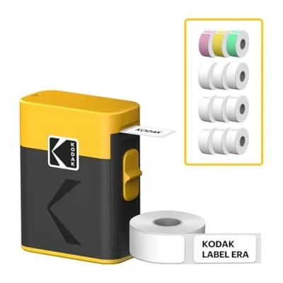 Afbeelding van KODAK Memo Label ERA M50 Imprimante d&#039;Étiquettes Sans Fil, Bluetooth, iOS/Android, Thermique Encre, Étiquettes 1,2 2 Pouces, Portable Jaune