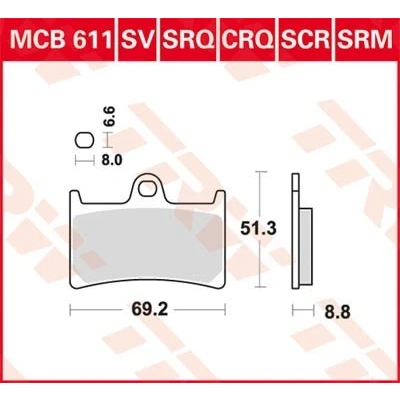 Afbeelding van Remblokkenset, schijfrem TRW MCB611CRQ