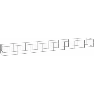 Afbeelding van vidaXL Hondenkennel 8 m² staal zilverkleurig