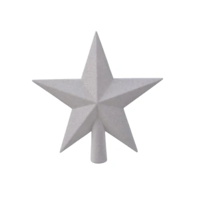 Afbeelding van Piek plastic ster glitter l4 en h19 cm wit Decoris