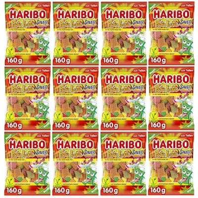 Afbeelding van Haribo Pasta Frutta Sour Dragees Snoepjes, 160 gram in totaal