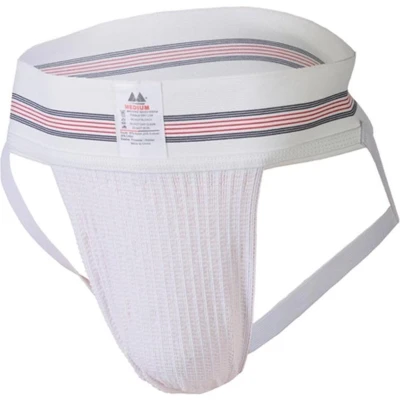 Afbeelding van MM Sports The Original No. 10 Swimmer/Jogger Jockstrap 3 inch White MAAT XXL Heren Ondergoed voor Man Mannen Jock