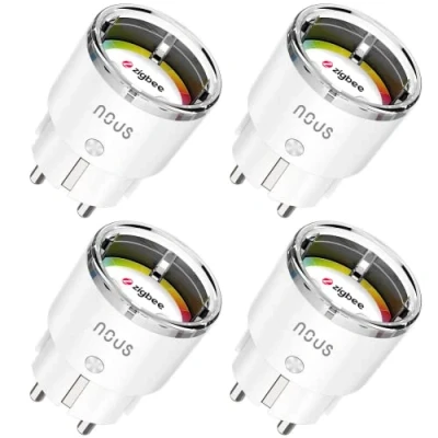 Afbeelding van NOUS A1Z Zigbee Smart stopcontact voor thuis, met verbruiksmeting, Alexa accessoires, slimme apparaten, Google Home, Life, Zigbee2MQTT, 16 A