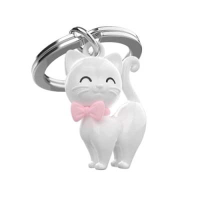 Afbeelding van Metalmorphose Sleutelhanger White Cat